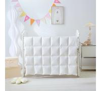 Baby Crib Comforter/Duvet/Blanket All Season 100% Natural White Goose Down Filled,Noiseless 500 Thread Count 100% Cotton Fabric 750+Fill Power (White, 41x48in)