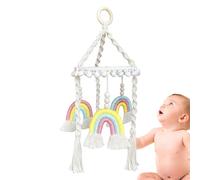 Baby Crib Mobile, 0-6 Months Rainbow Bed Toy, Multi Colour Crib for with Dangling Tassels, Nursery Mobile Travel Cot Toy, Starry Hanging Macrame, Room Decoration Swinging Over Baby Be
