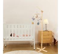 Baby Crib Mobile Arm 147cm Height,Baby Crib Mobile Holder Floor Standing Mobile Arm for Crib Movable Mobile Crib Arm Decorative Baby Mobile Hanger for Baby Nursery Decor