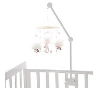 Baby Crib Mobile Arm 27.17inch Wooden Cloud Design Detachable Adjustable Holder Cute Cot Bed Bell Wind Chimes Hanger Bracket Mobile Arm for Crib Baby Hanger