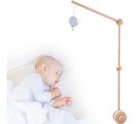 Baby Crib Mobile Arm 27inch Wooden Crib Mobile Holder with Clockwork Music Box Anti Slip Baby Mobile Holder Arm Safe Nursery Baby Mobile Hanger for Crib Baby Bed Nursery Decor