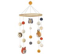 Baby Crib Mobile Baby Mobile for Cot Baby Mobiles Felt Ball Baby Cot Wind Chime Newborn Nursery Hanging Bed Bell Wood Ornament Infant Room Decoration Gift