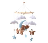 Baby Crib Mobile, Felt Bear Spinner, Hanging Cloud Ornament, 17.72x9.06 inches, Soft Plush Design Elements, Gentle Motion Visual Appeal, Nursery Use for Stroller Diaper Table Kids Room Decor