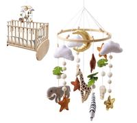 Baby Crib Mobile - Handcrafted Felt Interactive Animal,Baby Girls Bassinet Mobile with Bell,for Calming Development Entertainment Boys Girls Room Nursery Bedroom