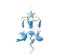 Baby Crib Mobile, Ocean Theme Nursery Mobiles with Soft Plush Sea Creatures, Calming Visual Toy for Infant Crib, Blue and White Mobile for Cribs Baby for Nursery Mobiles