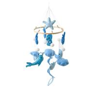 Baby Crib Mobile, Ocean Theme Nursery Mobiles with Soft Plush Sea Creatures, Calming Visual Toy for Infant Crib, Blue and White Mobile for Cribs, Baby for