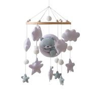 Baby Crib Mobile - Sleeping Bear Bassinet Mobile | Cute Portable Nursery Decor for Children's Room Bassinet Bedroom Play Area Wall
