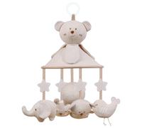 Baby Crib Mobile, Spiral Cartoon Crib Toys Hanging with Music Box & BB Squeaker Rattles, Safe & Soft for Boys, Girls, Not Include Battery, Bear, Toys Hanging