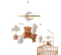 Baby Crib Mobile,Star Cloud Bear Crib Mobile Decor | Sensory Toy Hangable Ornament Aesthetic for Bassinet Window Wall Ceiling Toddler Kids Girls Boys
