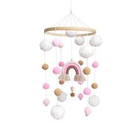 Baby Crib Mobile, Wind Chime Felt Ball Rainbow, Hanging Toys for Babies Bed Bell Cot Mobile Toys, Baby Bed Mobile Wind Chime for Nursery Children Bed Decor