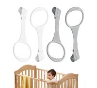 Baby Crib Pull Up Rings - Handle Support Loops, Child Standing Booster Grips | Baby Motor Exercise Trainer Tool, Toddler Climb Holding Strap Gear, Crib Rail Rise Balance Accessory Nursery Stand