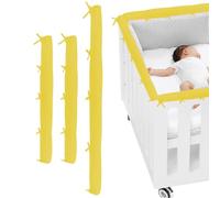 Baby Crib Rails Cover 3Pcs, Protective Soft Pad Machine Washable Solid Color Prevent Biting Teething Cot Rails Protector,Bed Bumpers
