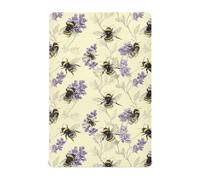 Baby Crib Sheets Fitted Standard Toddler Mattress for Boys Girls 39 * 27in Hand Drawn Bee Lavender Pattern