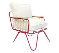 Baby Croisette Lounge Chair - Cotton, Red Metal Frame White one size