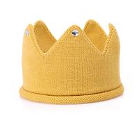 Baby Crown Hat Boys Girls Knit Headband Birthday Party Warm Crochet Beanie for Toddler Child PTK20 (Yellow)