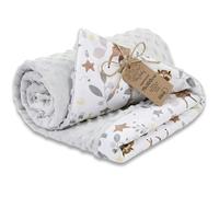 Baby Cuddle Blanket Minky Winter plush cotton double-sided Kids | reversible warm soft fluffy cosy - pram blanket newborn nursery toddler unisex Oeko-Tex certified Deer