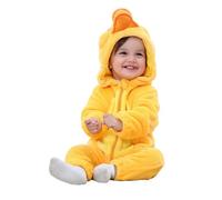 Baby Cute Christmas Costume Romper Boys Girls Little Duck Zip Up Climbing Suit Toddler Kids Baby Costumes Pajamas Toddler Fall Flannel Fleece Jumpsuit (Yellow, 2-3 Years)