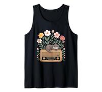 Baby Cute Otters Flowers on Radio Listening Tank Top