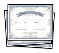 Baby Dedication Certificate, Vintage Certificates of Baby Christening Dedication, Baby Dedication Gifts for Baby Boys Girls Kids, 25 Pcs Baptism Certificates for Church -14