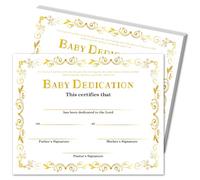 Baby Dedication Certificates, 25 Baptism Certificates for Church, Baptism Dedication Christening Gifts for Girls Boys, Baby Christening Party Supplies Decorations -02