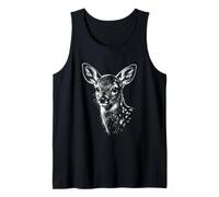 Baby Deer Fawn Portrait Black and White Animal Lover Tank Top