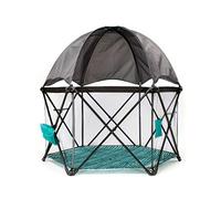 Baby Delight Go with Me Eclipse Mesh Portable Playard | Playpen | Sun Canopy | Indoor and Outdoor | Watercolor Stripe Base