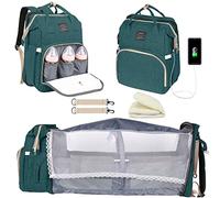 Baby Diaper Bag Backpack with Changing Station, Baby Registry Search Shower Gifts, Baby Bags for Boy Girl, New Mom Gifts for Women, Large Capacity, USB Port,Green