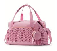 Baby Diaper Bag Tote with Pacifier Case, Multifunction Mummy Shoulder Bag Maternity with Adjustable Straps for Travel Storage (pink)