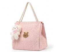 Baby Diaper Bags, Large Capacity Bunny Embroidery Diaper Bag with Cute Charm, Multifunction Storage Tote for Feeding Bottles, Wipes and Toys Baby Bags, Bag, for Mom, BAB