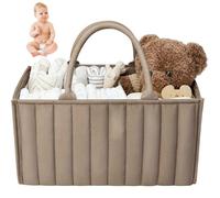 Baby Diaper Caddy 15x10x7 Felt Diaper Caddy Organizer with Removable Dividers & Lifting Handle for Wipes, Clothes and Toys, New Mom Gifts