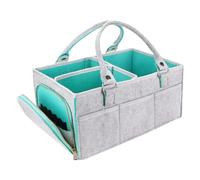 Baby Diaper Caddy 15x10x7" Multi-Compartment Felt Diaper Caddy Organizer with Side Pockets & Lifting Handle, Baby Essentials, New Mom