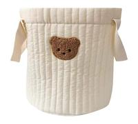 Baby Diaper Caddy, Nappy Organizer Caddy, Cute Bear Cotton Diaper Basket | Large Capacity Diaper Cart for Baby Supplies Home Daycare