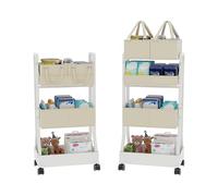 Baby Diaper Caddy Organizer Cart,3 Tier Rolling Storage Cart with Wheels,Removable Diaper Caddy,Mobile Utility Cart for Nursery, Bedroom and Bathroom