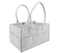 Baby Diaper Caddy Organizer, Felt Basket Diapers Organizer, Grey Baby Wipes Bag, Nursery Nappy Changing Organiser, Ideal Baby Shower Xmas Gift(33 x 23 x18 cm)