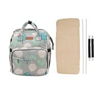 Baby Diaper Changing Bag, Portable Crib Backpack Multifunctional Folding 20L Large Capacity with Insulated Bottle Pockets for Travel Moms and Dads of Boys Girls (Green Leaf Patterns)