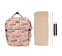 Baby Diaper Changing Bag, Portable Crib Backpack Multifunctional Folding 20L Large Capacity with Insulated Bottle Pockets for Travel Moms and Dads of Boys Girls (Geometric Patterns)
