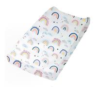 Baby Diaper Changing Pad Cover Rainbow Pattern Cradle Mattress Sheets Nursery Changing Mat Cover Breathable Changing Table Cover 32''X 17''（Cover Only, Pad Not Included）