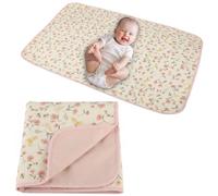 Baby Diaper Changing Pad, Waterproof Changing Pad Liners with 100% Muslin Cotton Front and Leather Backing, Soft and Absorbent Portable Changing Mat
