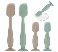 Baby Diaper Cream 4 Pack Silicone Diaper Cream Applicator Baby Butt Paste Spatula Nappy Cream Brush for Newborn 2 x Large Size 2 x Small Size (Green+Khaki)