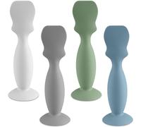 Baby Diaper Cream Applicator Spatula Soft Silicone Small Size (4 Pack, White/Grey/Sage/Ether)