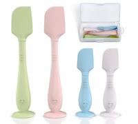Baby Diaper Cream Spatula Set 4 Pieces with Travel Storage Box, Soft Butt Spatula for Baby, Diaper Spatula for Butt Paste