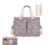 Baby Diaper Organizer - Spacious Floral Tote with Stroller Straps, Lightweight Travel Caddy | Portable Storage for Diapers, Wipes, Toys and Essen Elements, purple, riferimento alla descrizione