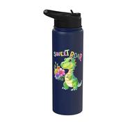 Baby Dino with Flowers Cute Dinosaurs Dinos Sweet Roar Stainless Steel Insulated Water Bottle