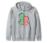 Baby Dinosaur Cuddle Cartoon Dino Design Zip Hoodie