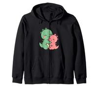 Baby Dinosaur Cuddle Cartoon Dino Design Zip Hoodie