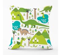 Baby Dinosaur Print Outdoor Cushion Warren Reed - Designer Green 45cm x 45cm