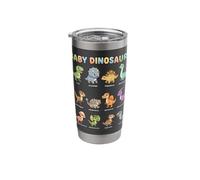 Baby Dinosaurs for Kids Learning Chart Cute Dinosaur Names Stainless Steel Insulated Tumbler
