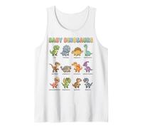 Baby Dinosaurs Names for Kids Learning Chart Cute Dino Types Tank Top