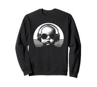 Baby DJ, design, modern, fun, mix and festival, white, retro Sweatshirt