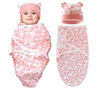 Baby Doll Accessories, 2PCS/Set Cotton Baby Doll Clothes Includes Heart Swaddle Blanket & Hat, DIY Outfits for 17-22 Inch Newborn